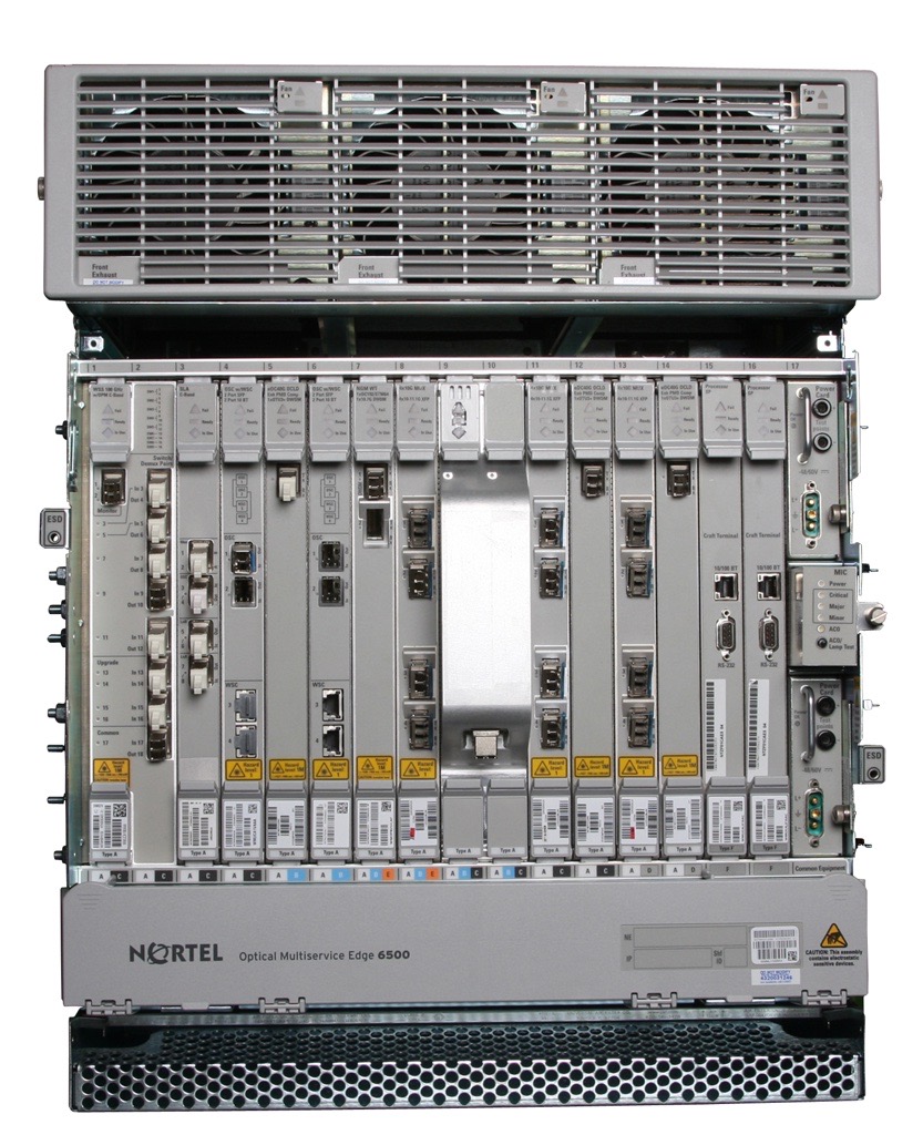 Ciena OME6500 optical transport platform undergoing component-level repair and testing